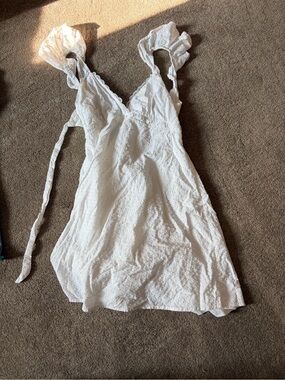 Altar'd State White Eyelet Ruffle Dress